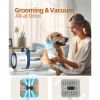 oneisall Dog Hair Vacuum & Dog Grooming Kit, Pet Grooming Vacuum with Pet Clipper Nail Grinder, 1.5L Dust Cup Dog Brush Vacuum