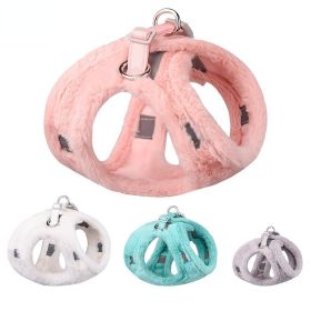 Soft and Warm Dog Harness and Leash Set - Winter Plush Dog Vest Harness with Reflective Bands (Specifications (length * width): S, colour: Suit)
