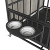 Modern Kennel Dogs room up to 80 LB, Dog crate furniture with Multi-Purpose Rremovable Ttray, Double-Door Dog House, lift Panel